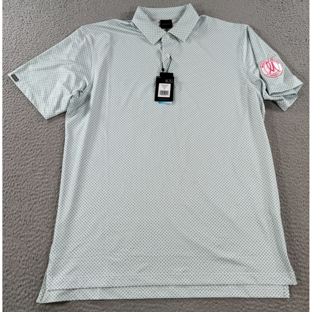 Dunning Coolmax Polo Shirt Men Medium Geometric AOP St Andrews Country Club NWT